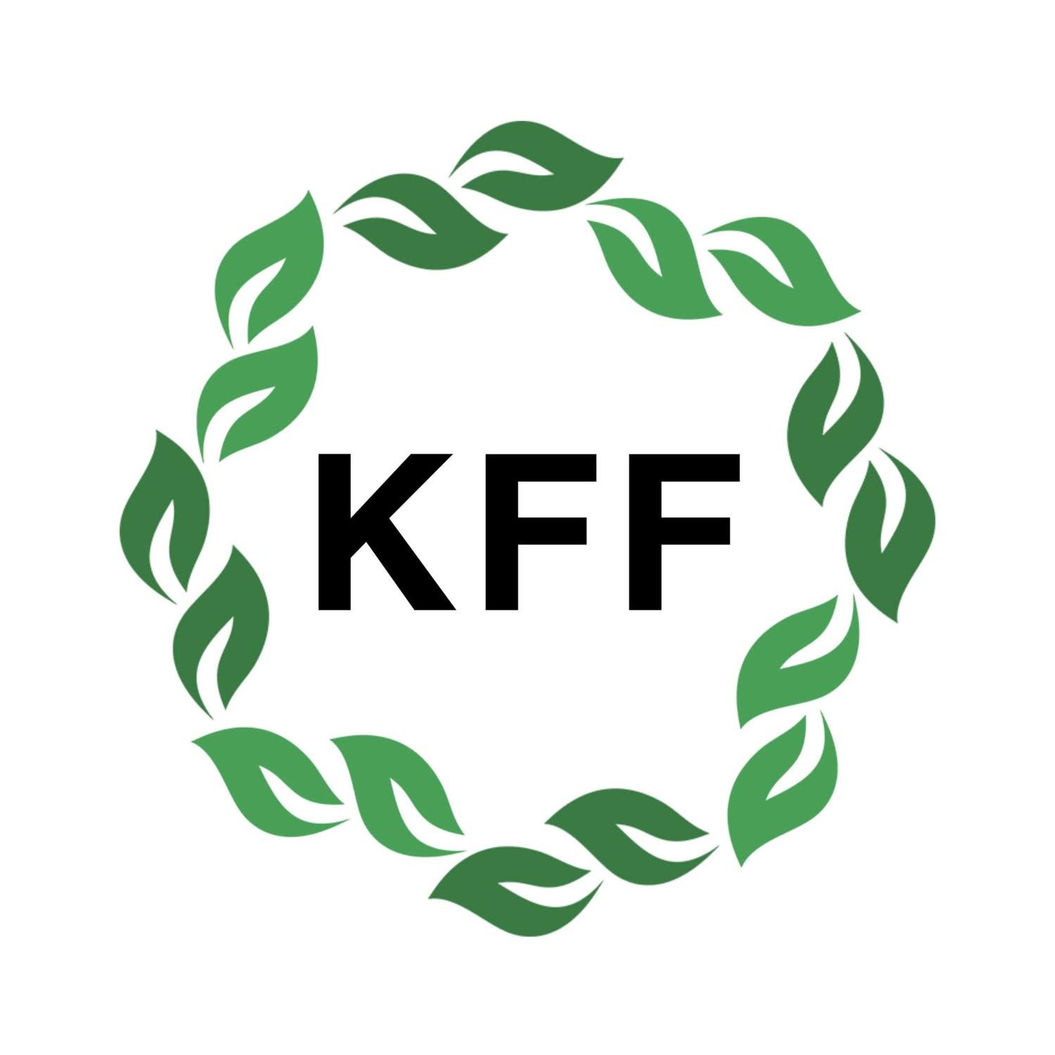 Holly+Koeppe+-+2025-06-03_13-15-26_520 Logo of KFF featuring the letters "KFF" in bold black font surrounded by a circular arrangement of green leaves, symbolizing sustainability and environmental focus.